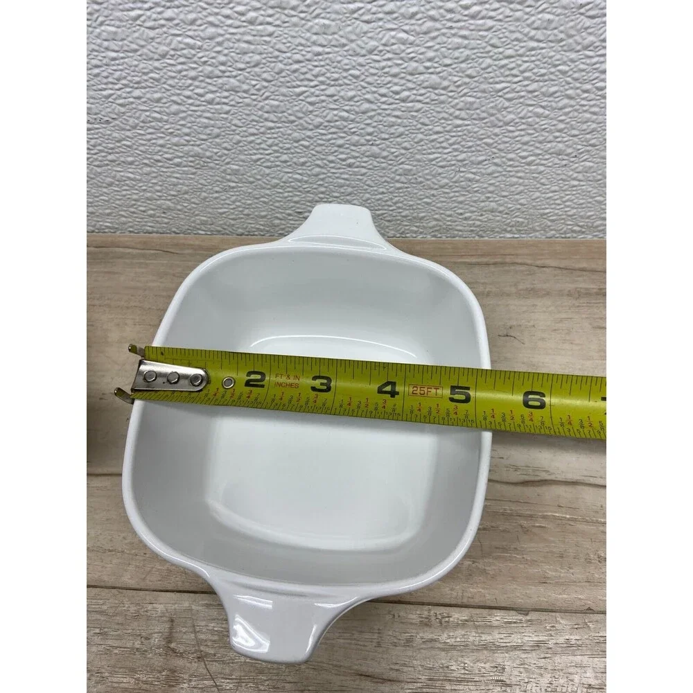 Vtg Set Of 2 Corning Ware White/Blue Casseroles 1 3/4 Cup & 2 3/4 Cup No Lids